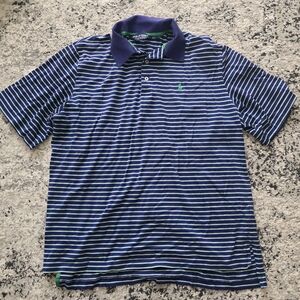 POLO GOLF Ralph Lauren Striped Polo Shirt Mens L Navy, Green, White